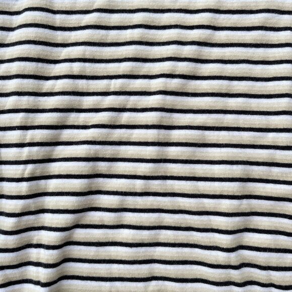 Striped Scoop Neck Top with Cuffed Quarter Length Sleeves - Picture 9 of 10